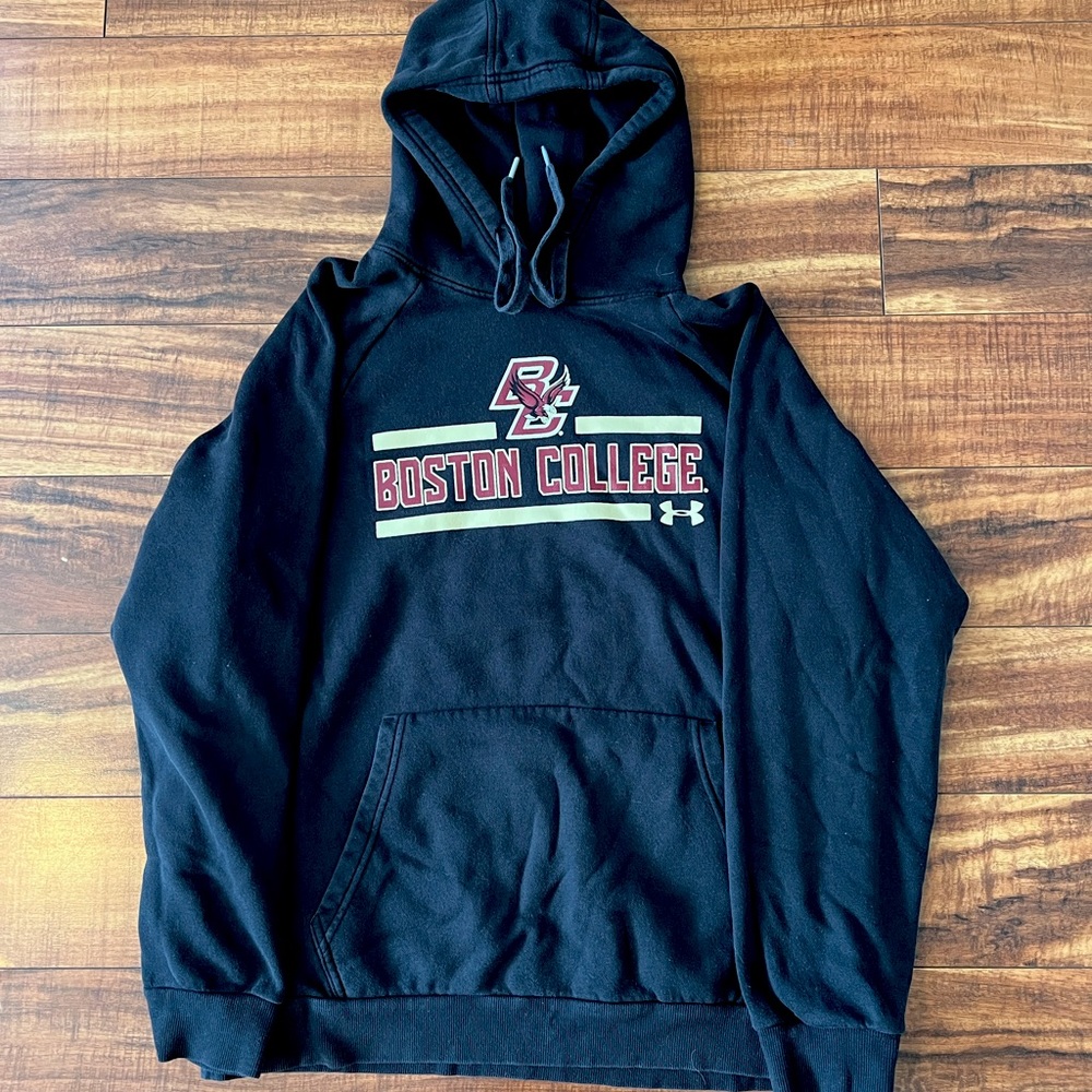 Black under armor Boston College hoodie.